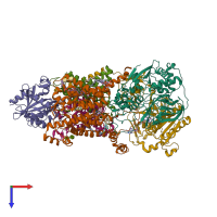 PDB entry 8a1y coloured by chain, top view.