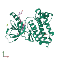 PDB entry 8a27 coloured by chain, front view.