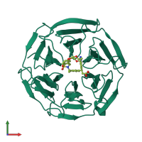 PDB entry 8a46 coloured by chain, front view.