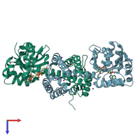 PDB entry 8a5z coloured by chain, top view.