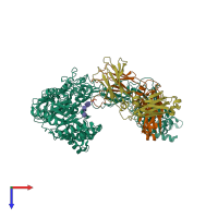 PDB entry 8a64 coloured by chain, top view.