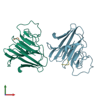 PDB entry 8a8x coloured by chain, front view.