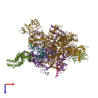 PDB entry 8ad1 coloured by chain, top view.