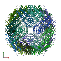 PDB entry 8aey coloured by chain, front view.