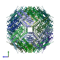 PDB entry 8aey coloured by chain, side view.