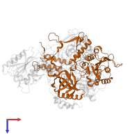 X-ray repair cross-complementing protein 5 in PDB entry 8ag4, assembly 1, top view.