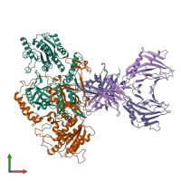 PDB entry 8ag5 coloured by chain, front view.