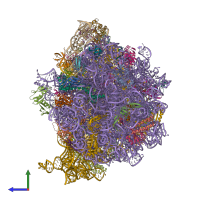 Hetero 56-meric assembly 1 of PDB entry 8am9 coloured by chemically distinct molecules, side view.