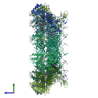 PDB entry 8aow coloured by chain, side view.