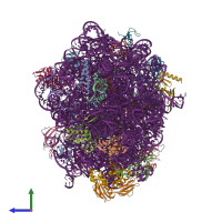 PDB entry 8ap4 coloured by chain, side view.