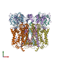 PDB entry 8asi coloured by chain, front view.