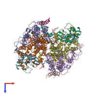 PDB entry 8asi coloured by chain, top view.
