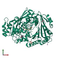 PDB entry 8ate coloured by chain, front view.