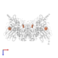 (1~{S},2~{R},3~{S},6~{S})-6-fluoranylcyclohex-4-ene-1,2,3-triol in PDB entry 8ax3, assembly 1, top view.