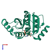 PDB entry 8azn coloured by chain, top view.