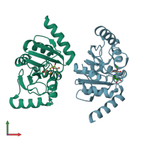 PDB entry 8azp coloured by chain, front view.