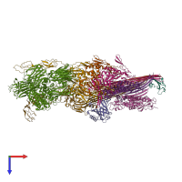 PDB entry 8b0h coloured by chain, top view.