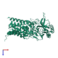 PDB entry 8b0k coloured by chain, top view.
