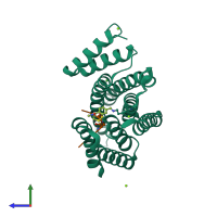 PDB entry 8b2i coloured by chain, side view.