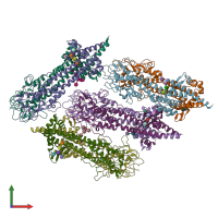 PDB entry 8b3b coloured by chain, front view.