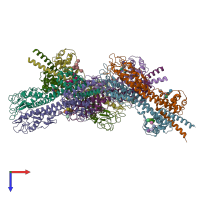PDB entry 8b3b coloured by chain, top view.