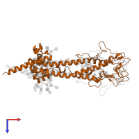 Trypanosome variant surface glycoprotein A-type N-terminal domain-containing protein in PDB entry 8b3b, assembly 2, top view.