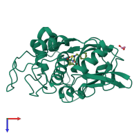 PDB entry 8b5f coloured by chain, top view.