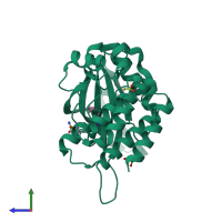 PDB entry 8b99 coloured by chain, side view.