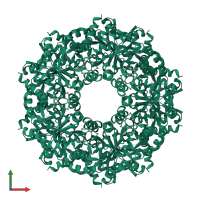 6-deoxy-6-sulfo-D-fructose transaldolase in PDB entry 8bc3, assembly 1, front view.