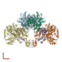 PDB entry 8bew coloured by chain, front view.