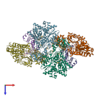 PDB entry 8bew coloured by chain, top view.