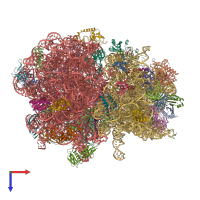 PDB entry 8bf7 coloured by chain, top view.