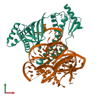 PDB entry 8bf8 coloured by chain, front view.