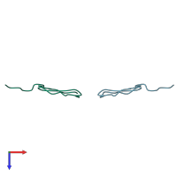 PDB entry 8bfz coloured by chain, top view.