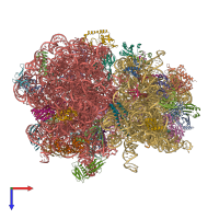PDB entry 8bgh coloured by chain, top view.