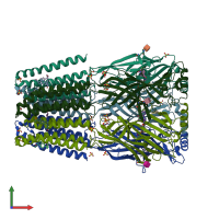 PDB entry 8bgi coloured by chain, front view.