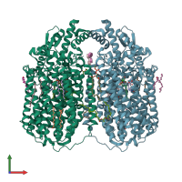 PDB entry 8bgw coloured by chain, front view.