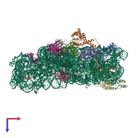 PDB entry 8bh6 coloured by chain, top view.