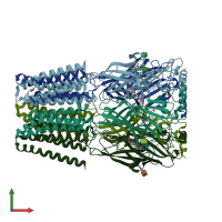 PDB entry 8bhq coloured by chain, front view.