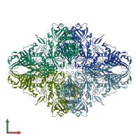 PDB entry 8bk8 coloured by chain, front view.