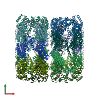 PDB entry 8bl7 coloured by chain, front view.