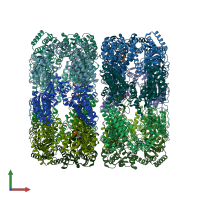 PDB entry 8ble coloured by chain, front view.