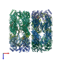 PDB entry 8ble coloured by chain, top view.