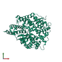 Processed angiotensin-converting enzyme 2 in PDB entry 8bn1, assembly 2, front view.