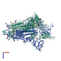 PDB entry 8bon coloured by chain, top view.