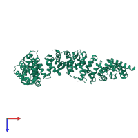 PDB entry 8brg coloured by chain, top view.