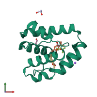 PDB entry 8bxw coloured by chain, front view.