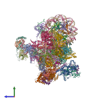 PDB entry 8byq coloured by chain, side view.
