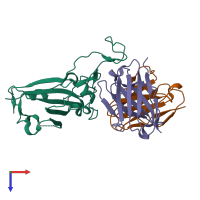 PDB entry 8c0y coloured by chain, top view.