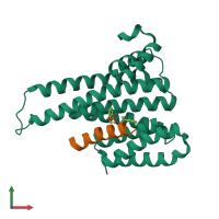 PDB entry 8c1y coloured by chain, front view.